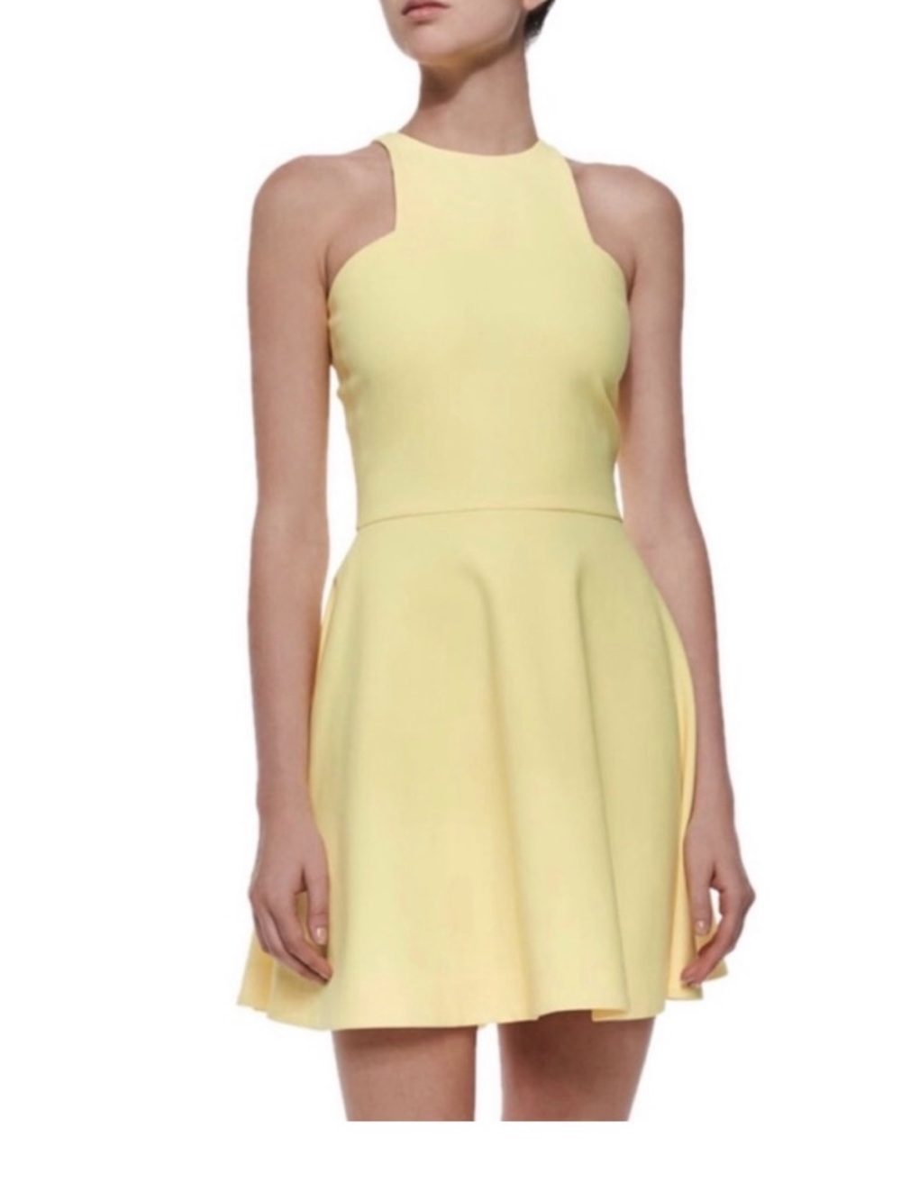 Elizabeth and James lime green Halter Fit-and-Flare Mini Dress